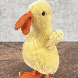 Vintage STEIFF Duck Small Mohair Yellow CUTE